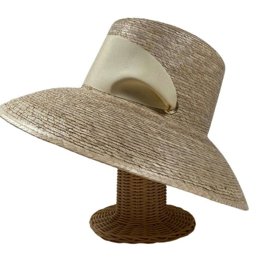 Wildflower Sun Hat (PreOrder Shipping June 15th) - Ivory Wide & Short Grosgrain Ribbon