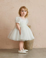 Ivory Brixton Puff-Sleeve Party Dress