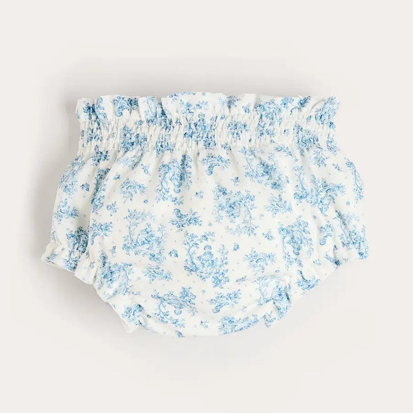 Audrey Toile Elasticated Waist Bloomers in Blue (1mth-12mths)