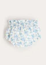 Audrey Toile Elasticated Waist Bloomers in Blue (1mth-12mths)