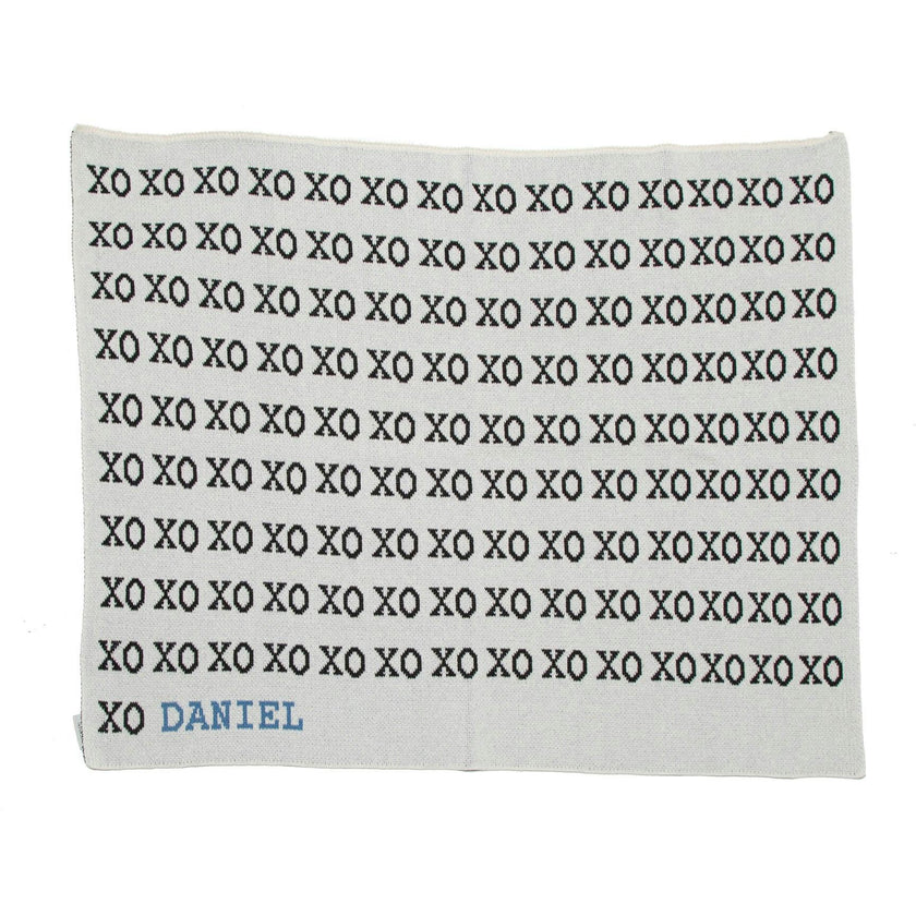 Custom Personalized Baby Sustainable Knit Throw Blanket - Typewriter