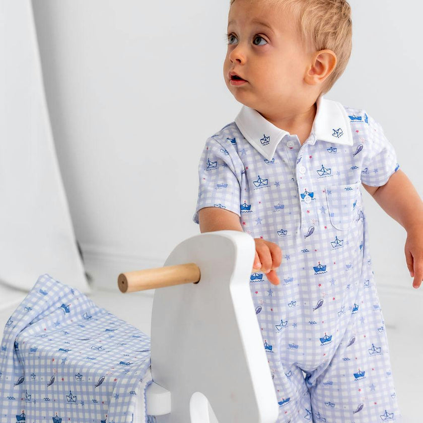 Sailor Pima Cotton Short Romper