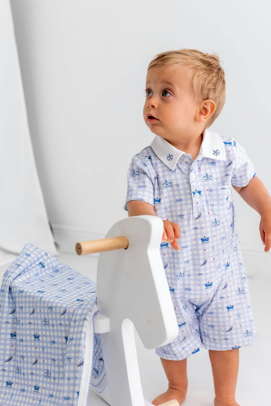 Sailor Pima Cotton Short Romper