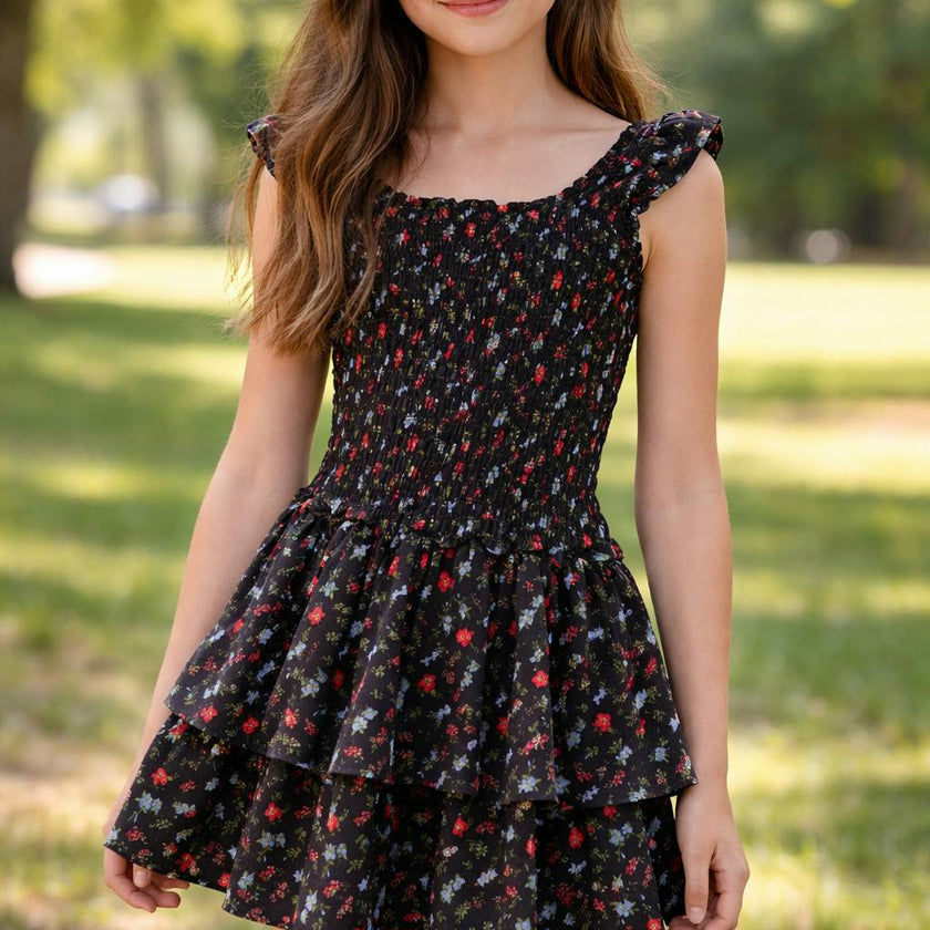 Girls Evie Smock Floral Dress