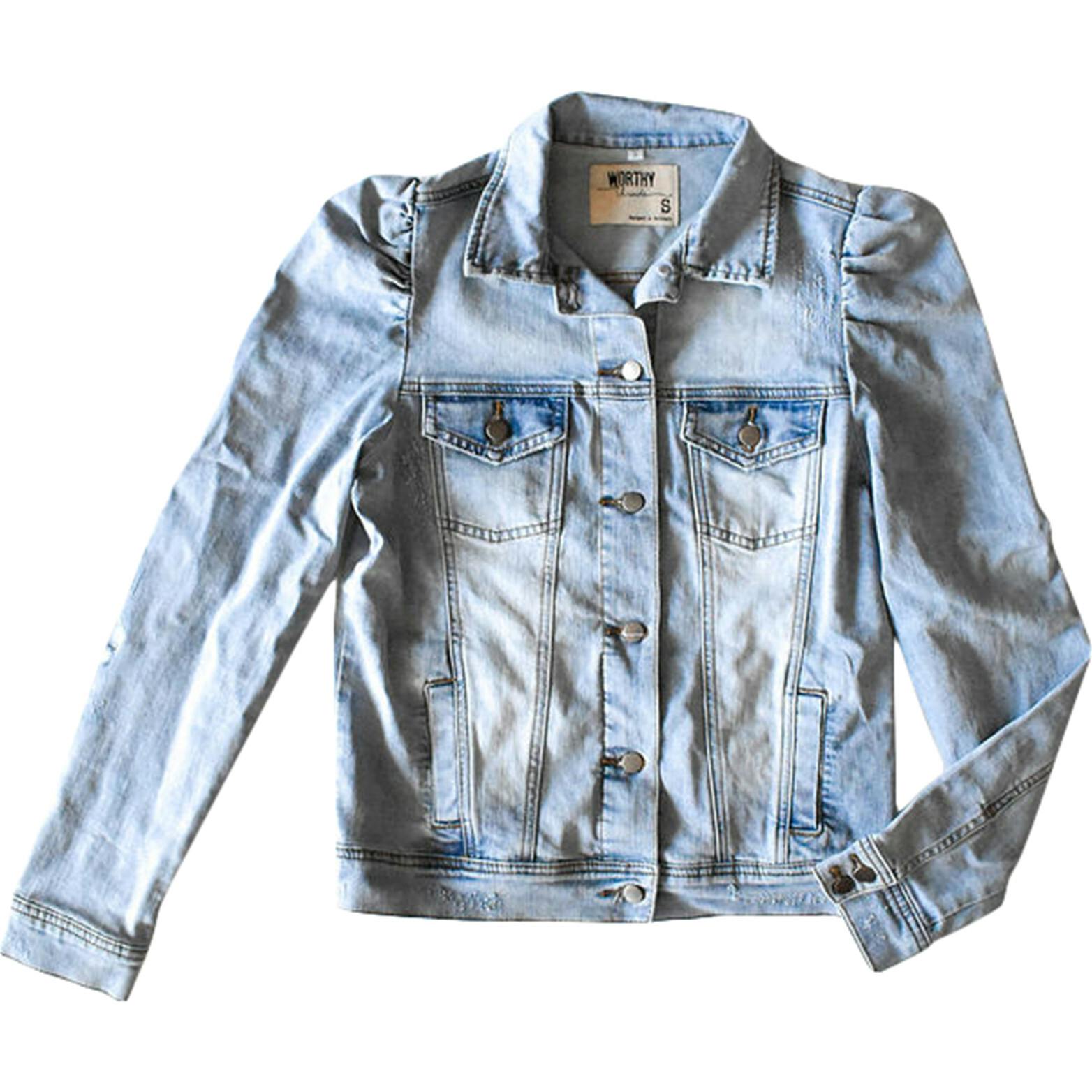 Adult Puff Sleeve Denim Jacket