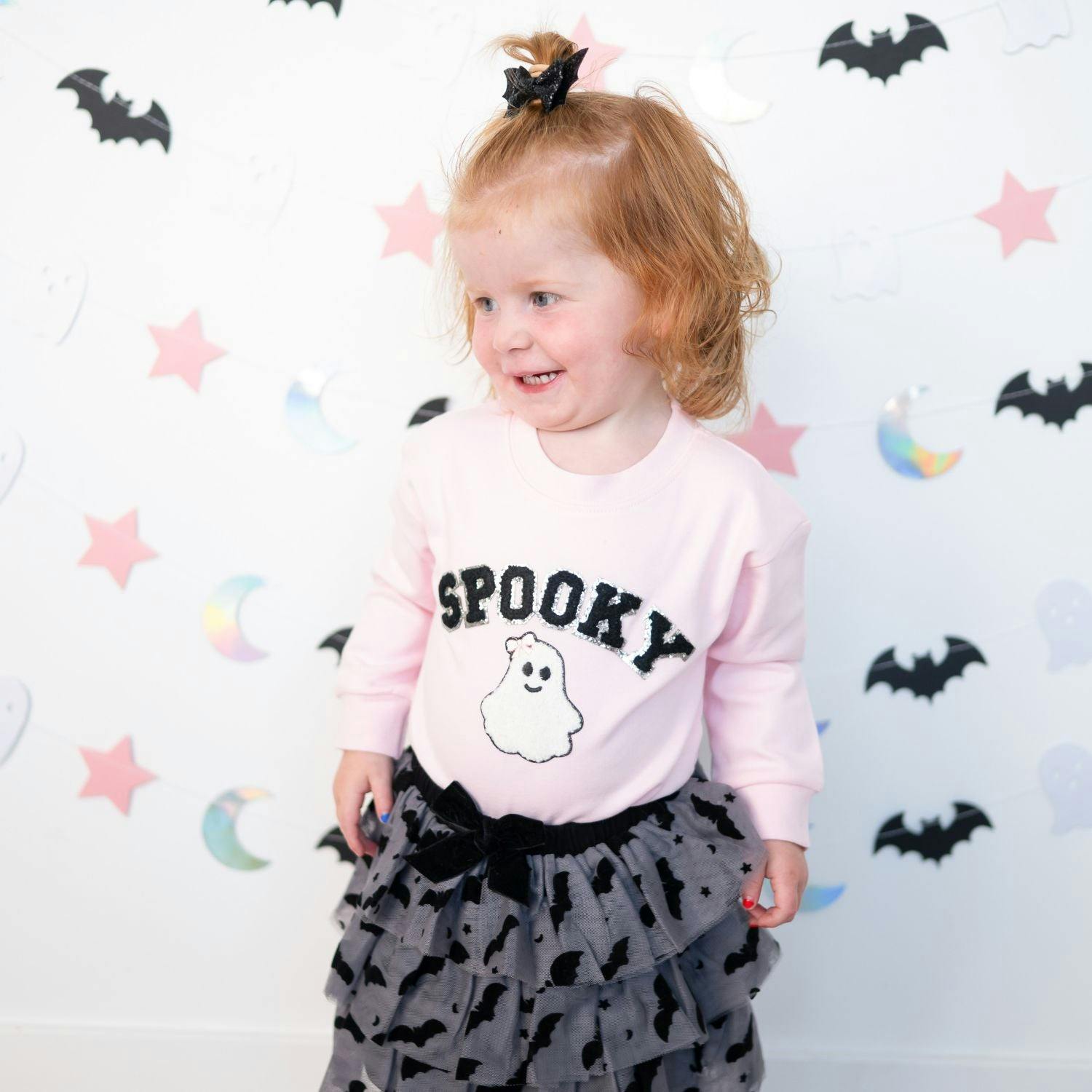 Spooky Patch Halloween Long Sleeve Romper