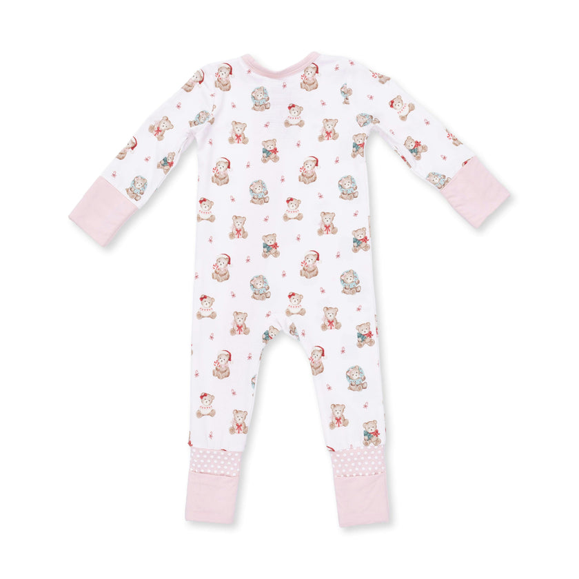 Christmas Teddy Bears Pink - Convertible Romper