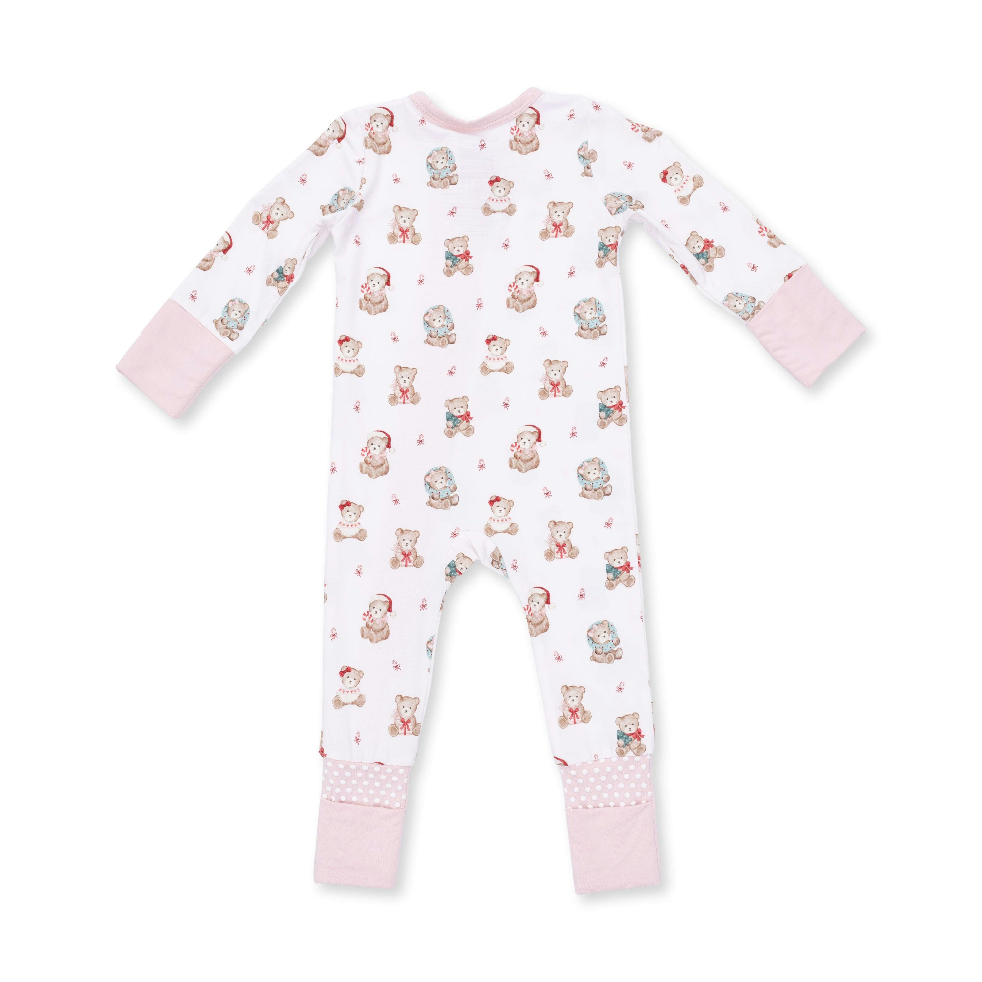 Christmas Teddy Bears Pink - Convertible Romper