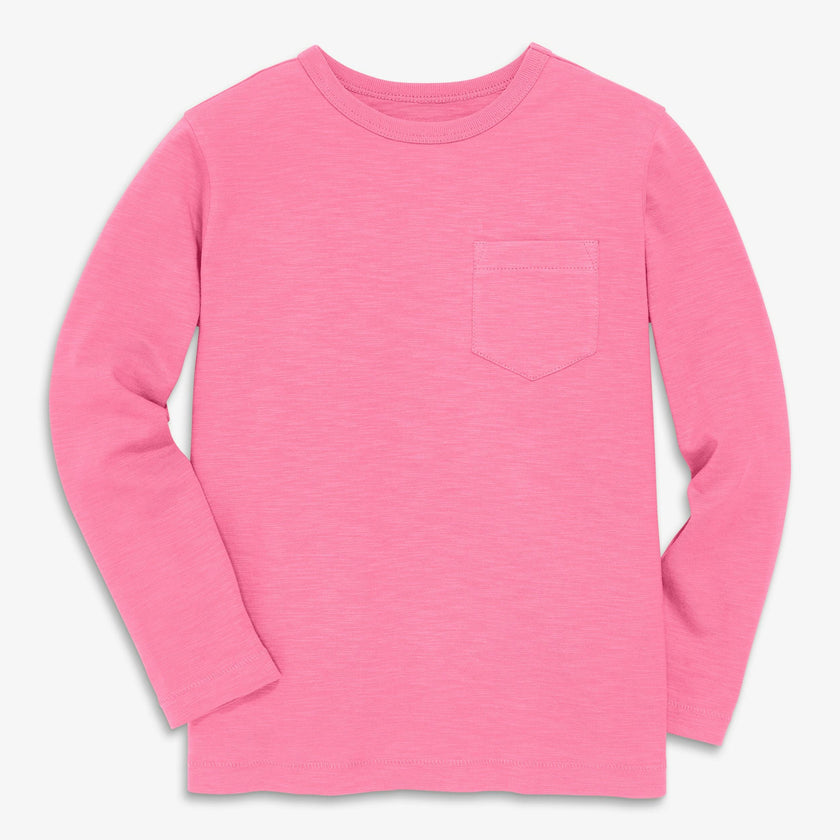 Kids long sleeve slub pocket tee