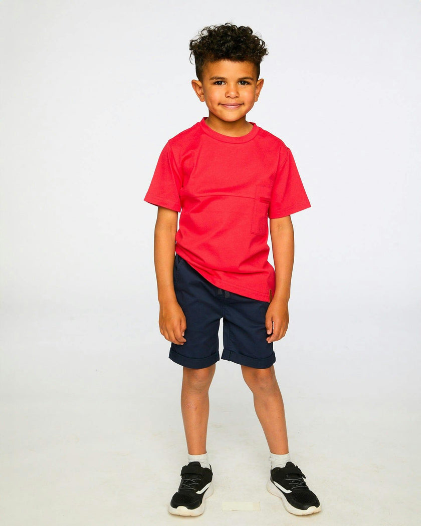 Organic Cotton Colorblock Jersey T-Shirt With Chest Pocket