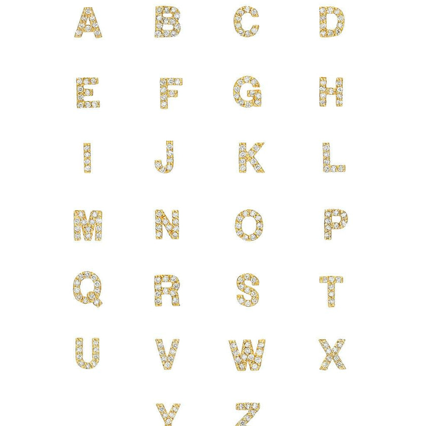 Mini Diamond Asymmetrical Initial Necklace