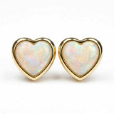 Opal Heart Stud Earrings