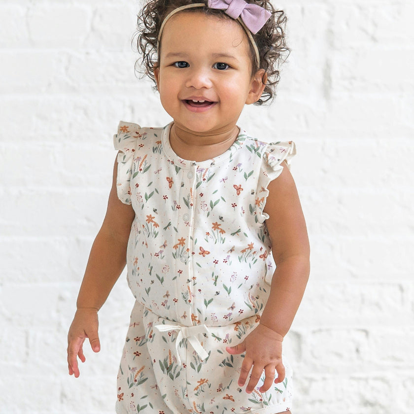 Amelia Romper - Butterfly / Fog + Mint