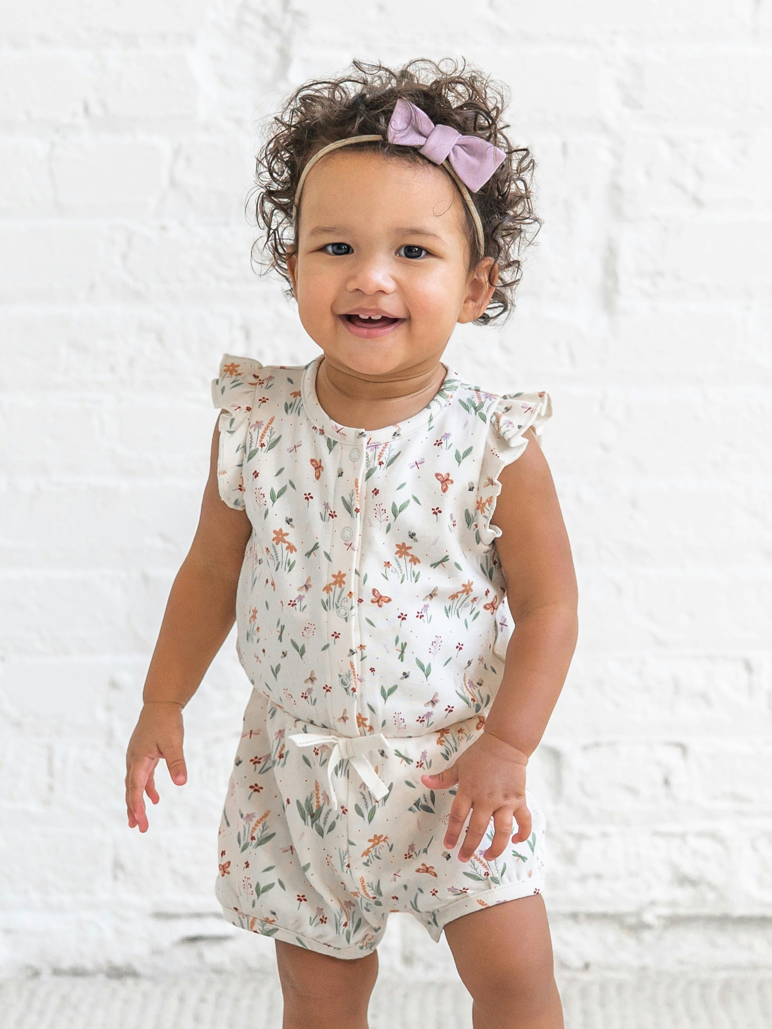 Amelia Romper - Butterfly / Fog + Mint