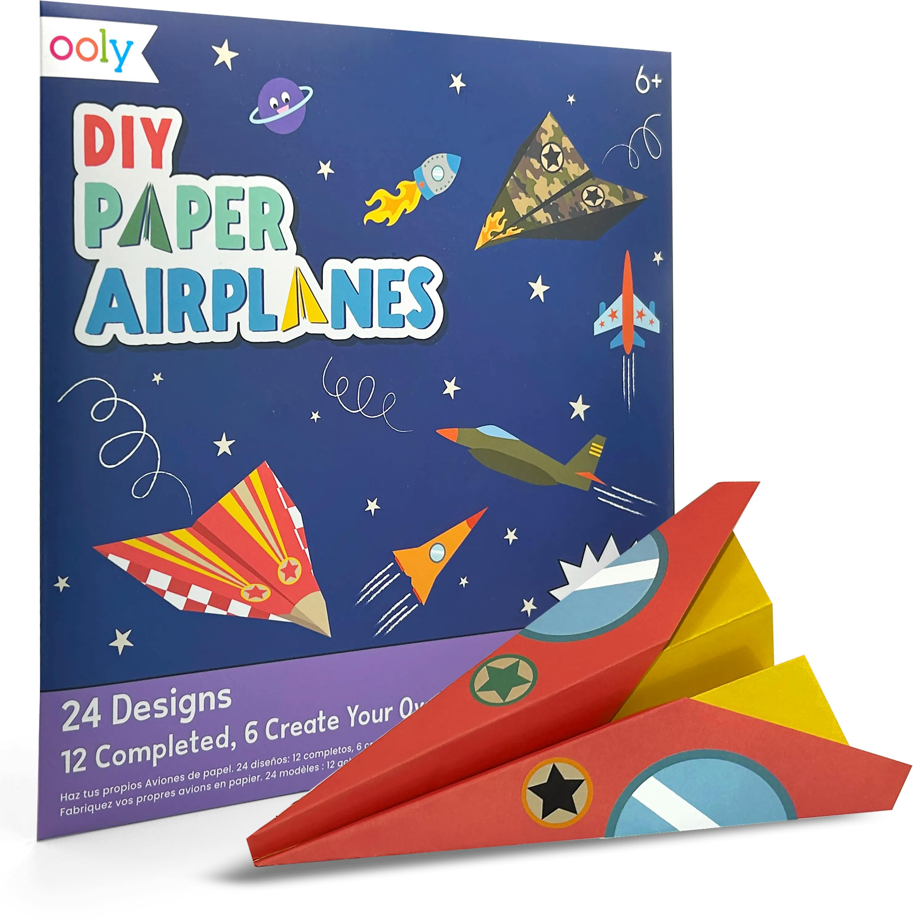 DIY Paper Airplanes Activity Kit - 24 Designs - 2 Sticker Sheets