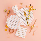 Rose Gold Frenchie Striped Small Plates