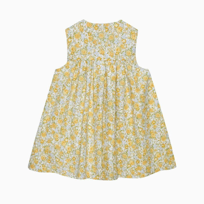 Baby Rosie Smocked Duck Dress in Yellow Rose Floral