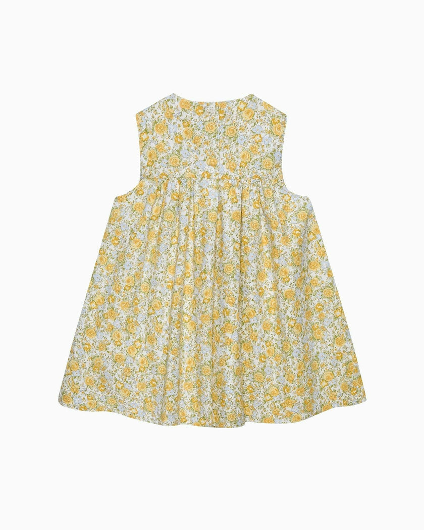 Baby Rosie Smocked Duck Dress in Yellow Rose Floral