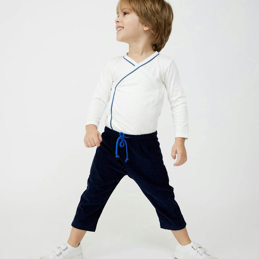 Crossbody One-piece, Navy Piping