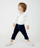 Crossbody One-piece, Navy Piping