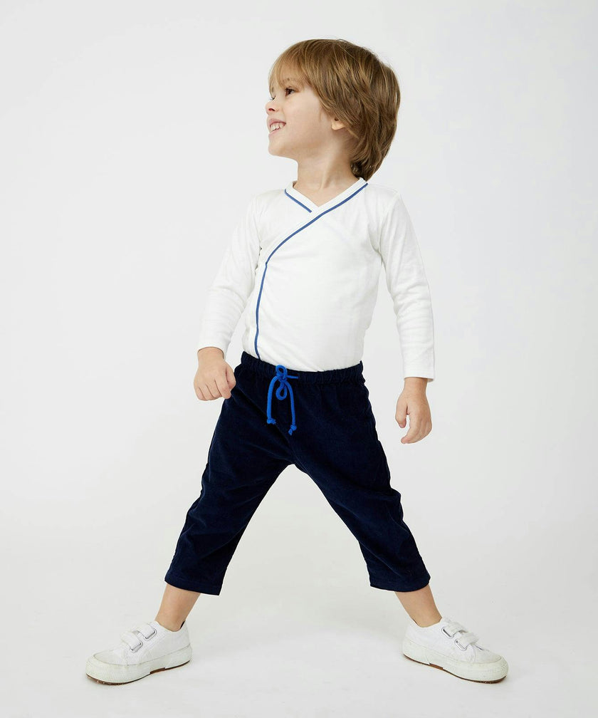 Crossbody One-piece, Navy Piping