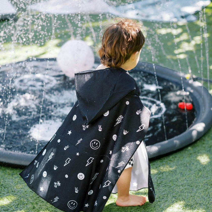 Kids Hooded Beach Poncho - Quick Dry Pool & Swim Towel