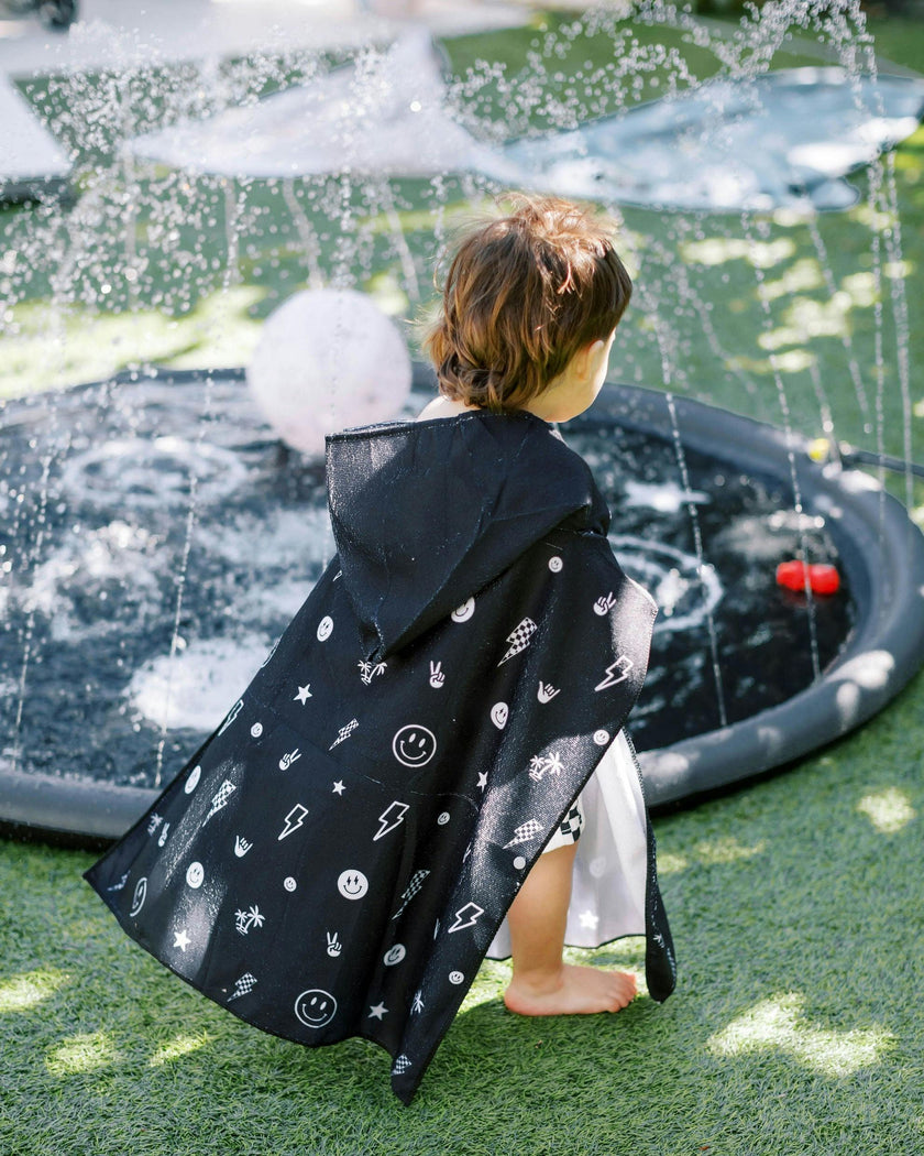 Kids Hooded Beach Poncho - Quick Dry Pool & Swim Towel