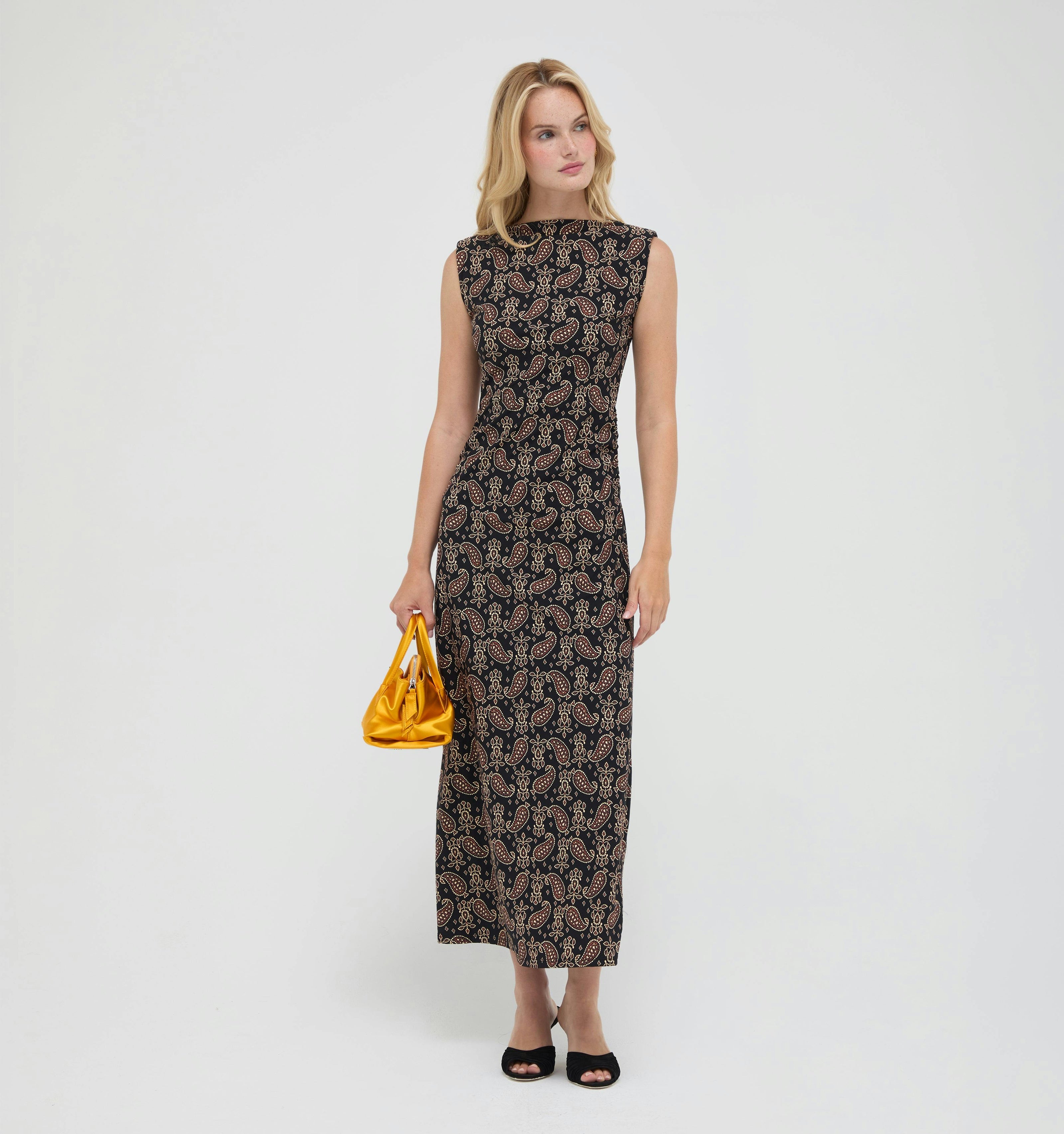 The Sloane Dress -  Duke Paisley Black