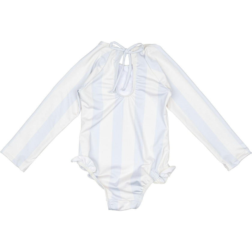 L/S Cherry Swimsuit in Blue Striple