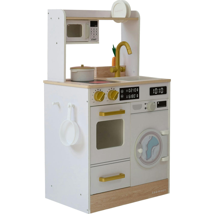 Teamson Kids Little Chef Lake Tahoe Wooden Play Kitchen - Washer & Mini Garden