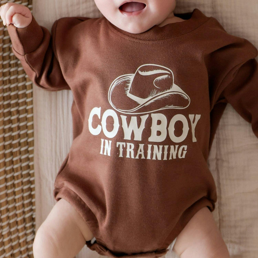 Cowboy In Training Western Long Sleeve Romper