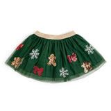 Gingerbread Joy Sequin Christmas Tutu Skirt