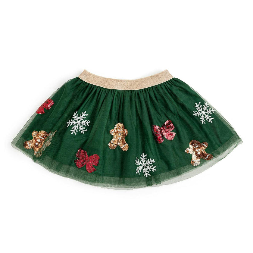 Gingerbread Joy Sequin Christmas Tutu Skirt