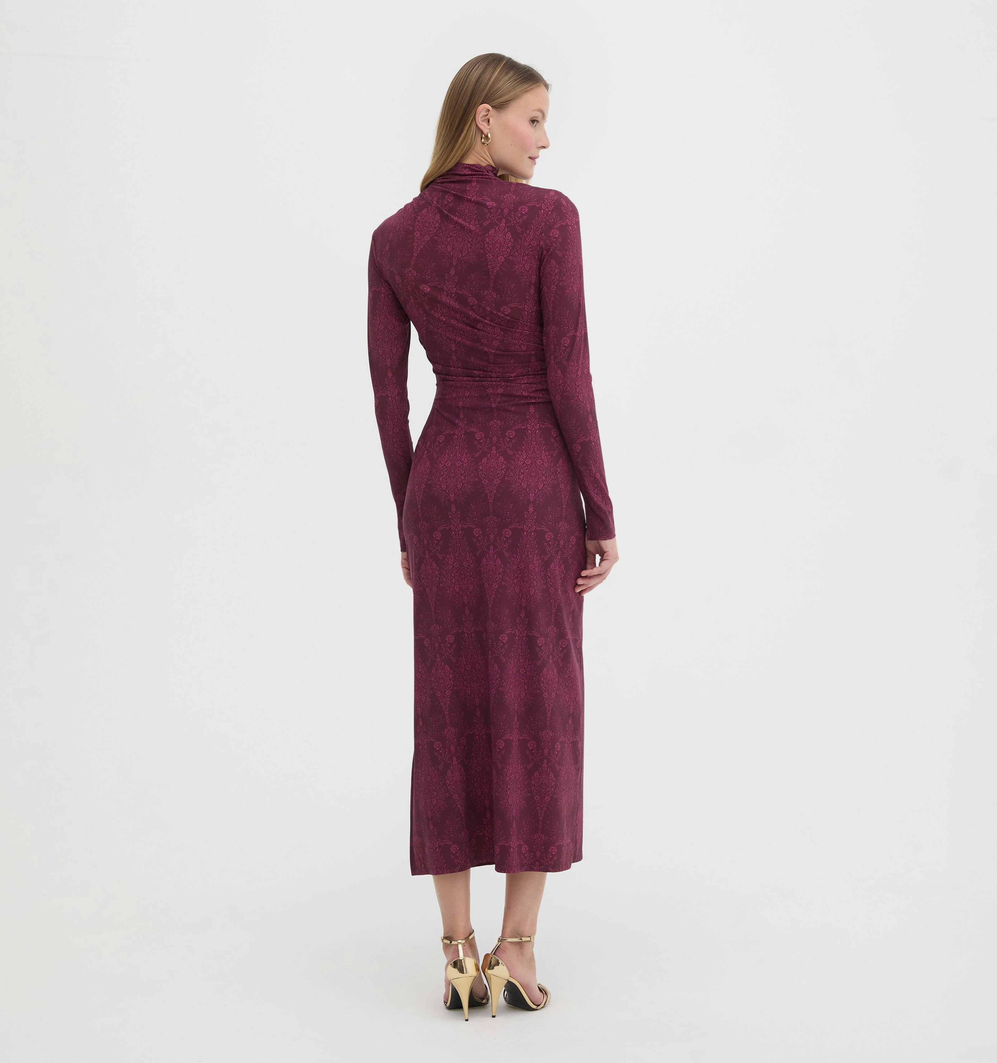 The Rizzo Dress - Plum Damask