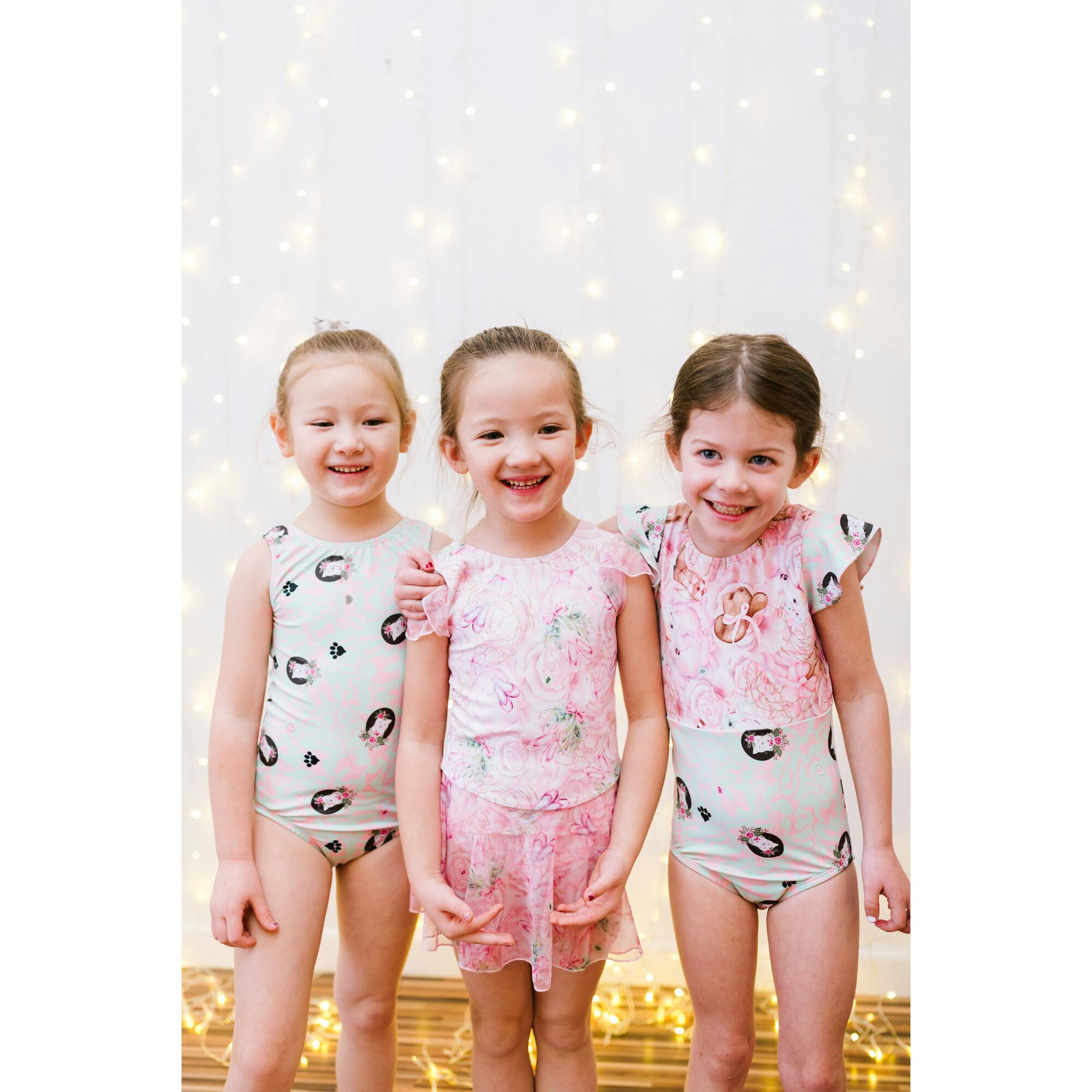 Kitty Bows Leotard, Green