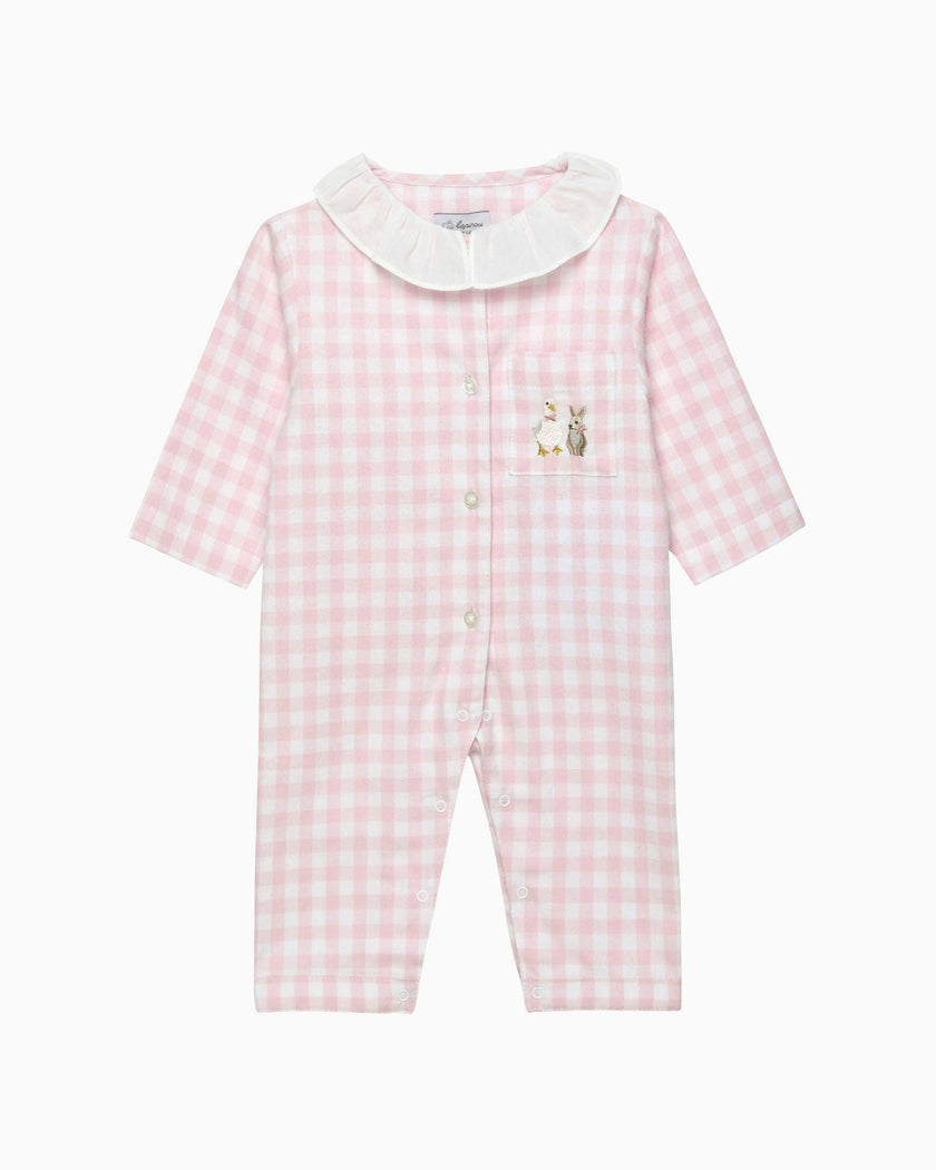 Baby Freya Onesie in Pink Gingham