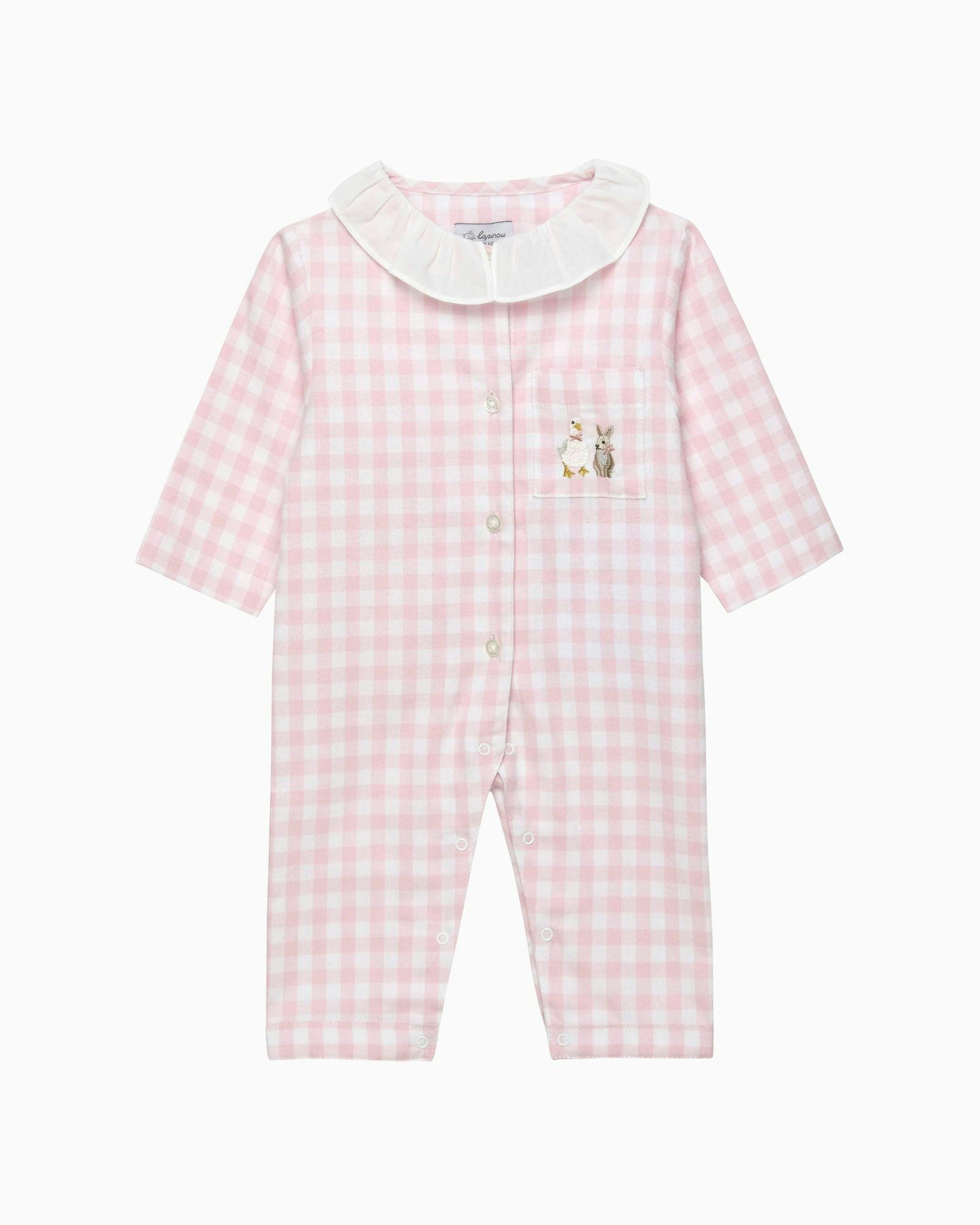 Baby Freya Onesie in Pink Gingham