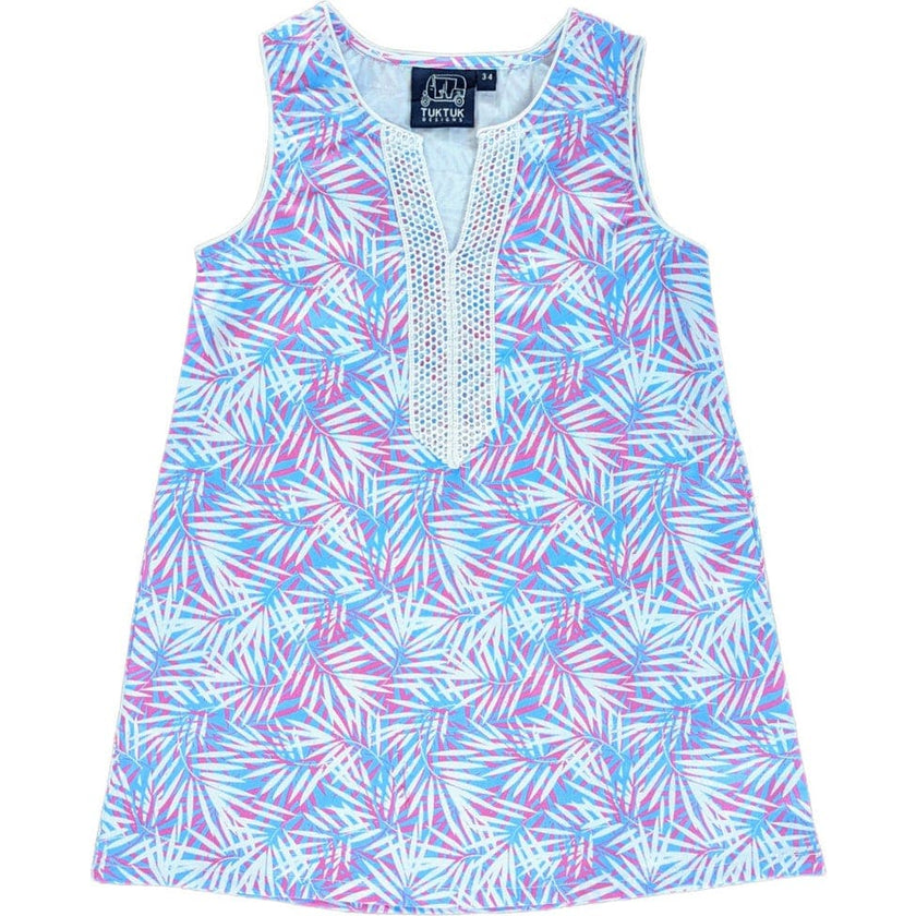 Tropical Palms Pink Shift Dress