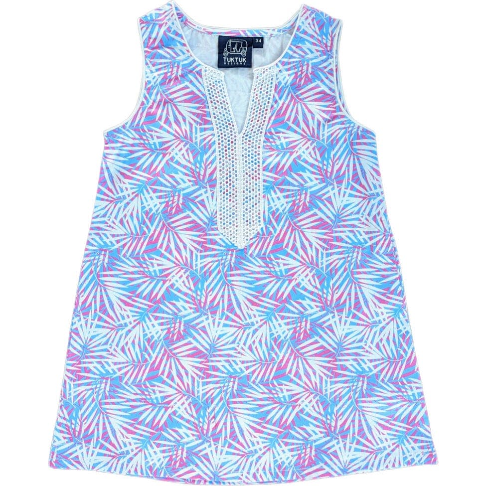 Tropical Palms Pink Shift Dress