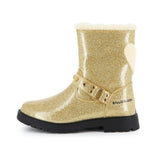 Gold Glitter Heart Boots