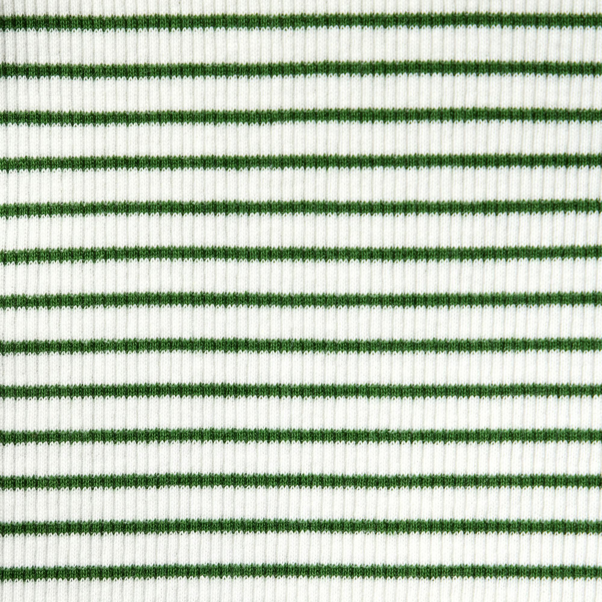 Striped Ribbed Puff Sleeve Top, Green