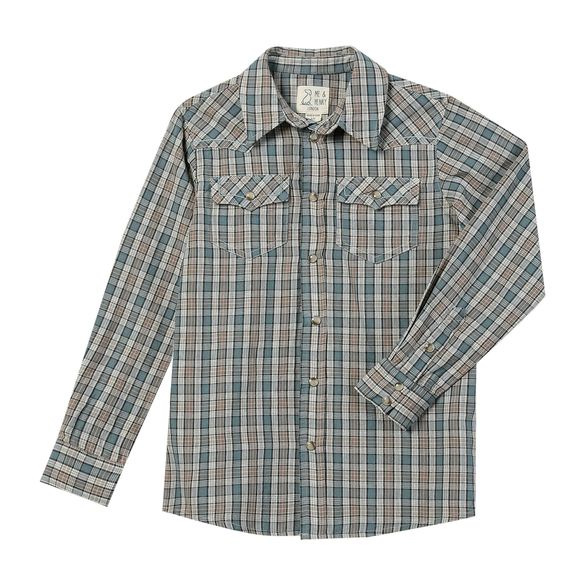 HOWDY Western Blue/Cream plaid WOVEN SHIRT