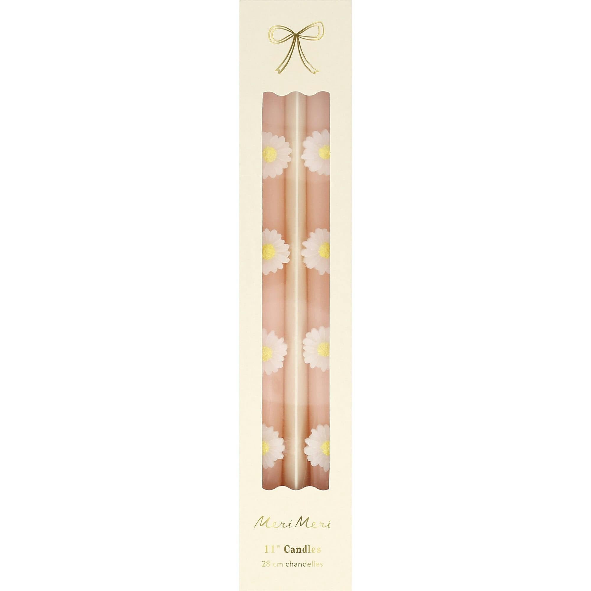 Pink Daisy Taper Candles