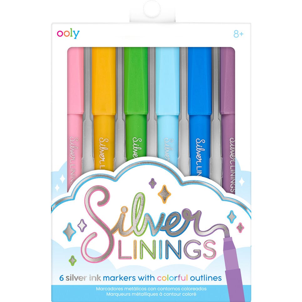 Silver Linings Outline Markers - Set of 6