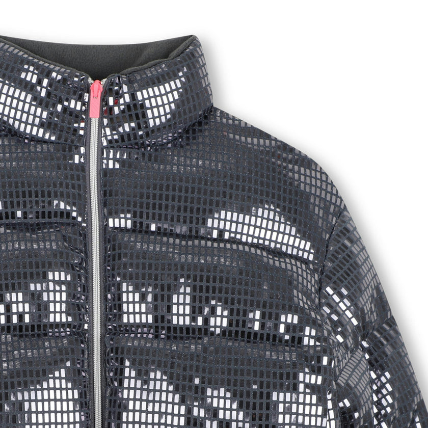 Grey Faceted Puffer Jacket