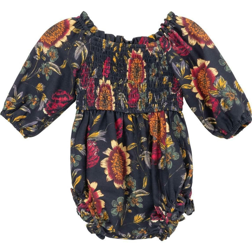 Baby Madeline Romper in Moody Sunflower