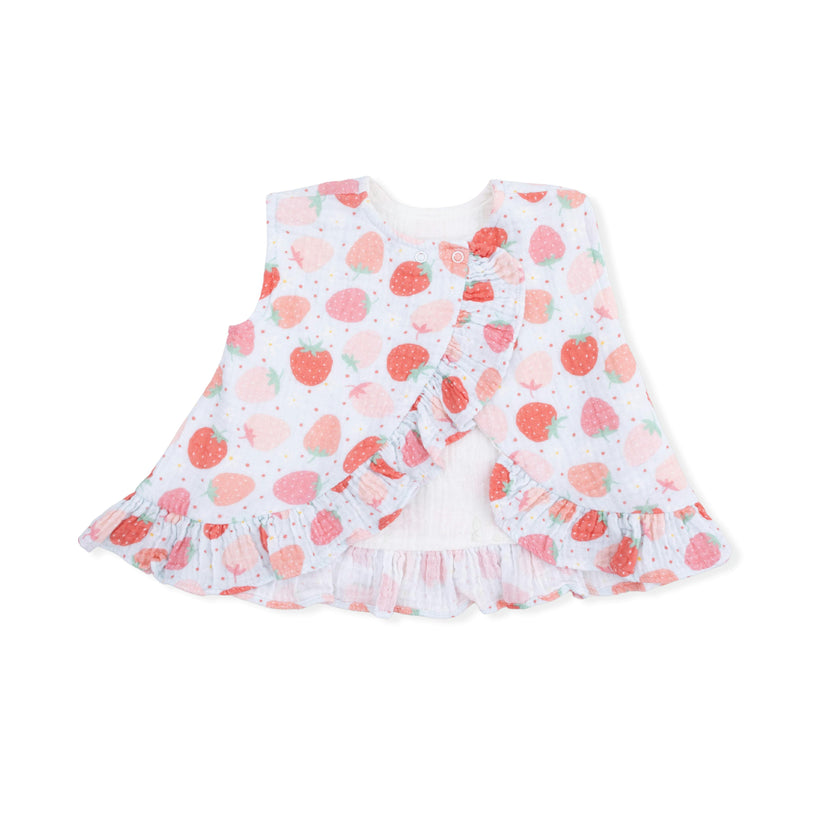 Strawberry Bliss - Ruffle Back Top & Bloomer