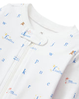 Baby's Pima Romper in Letters and Lullabies