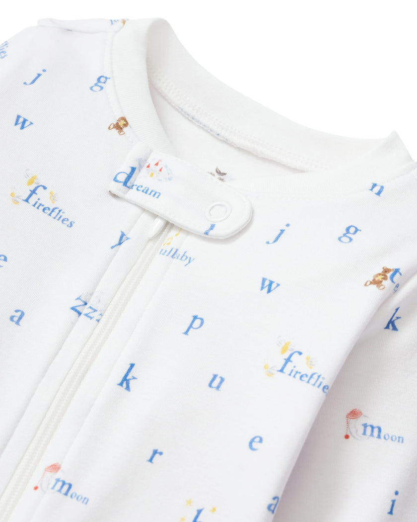 Baby's Pima Romper in Letters and Lullabies