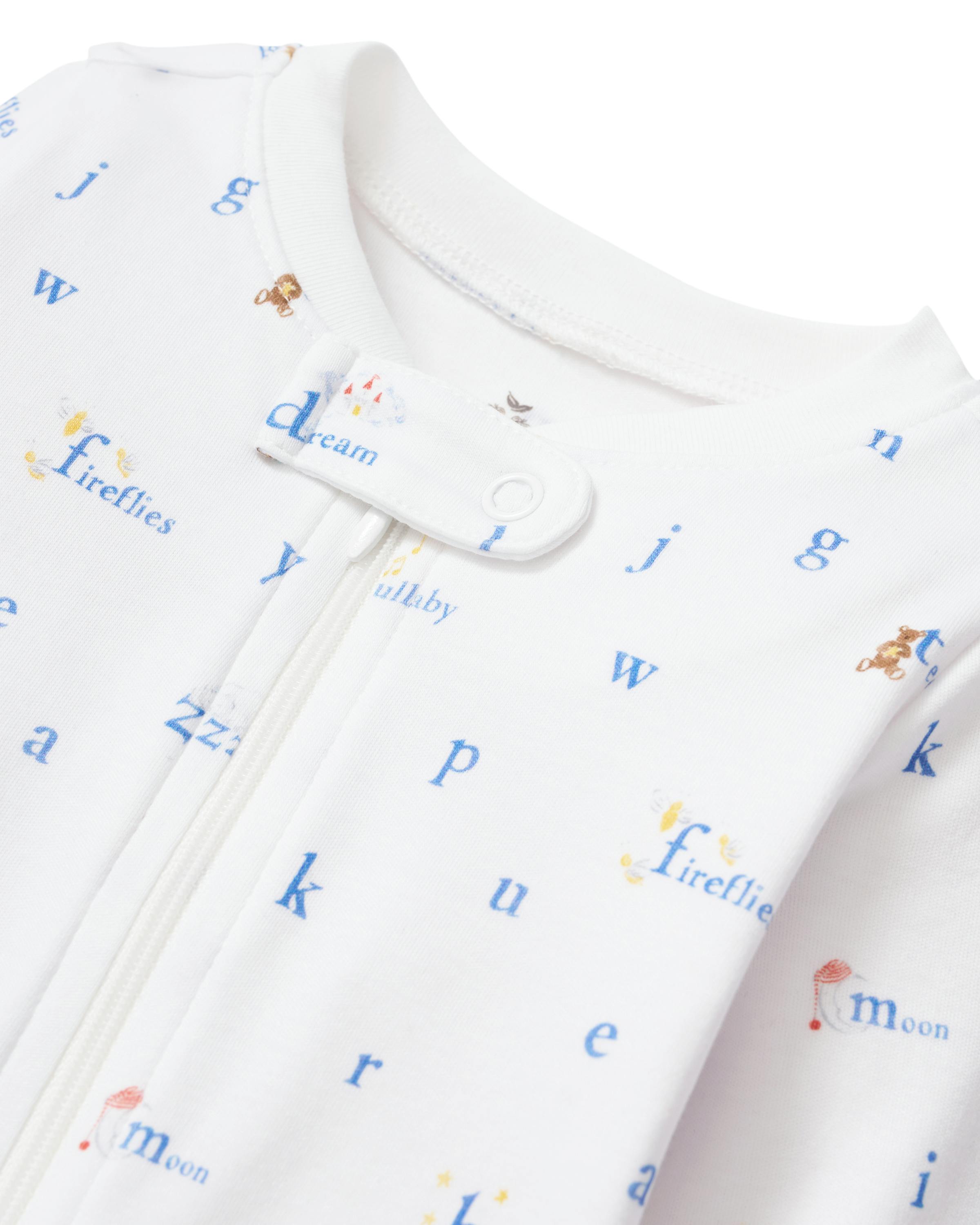 Baby's Pima Romper in Letters and Lullabies